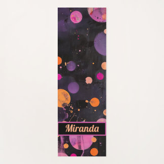 colourful dots Acryl Painting Style with name Yoga Mat