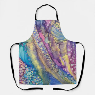 Colourful Dots Alcohol Ink Liquid Abstract Art Apron