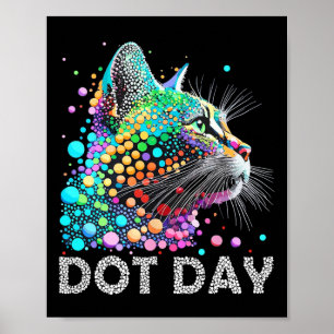 Colourful Dots Cat Lover Happy Dot Day Shirts Men Poster