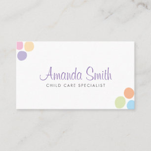 Colourful Dots Child Care Babysitting Business Business Card