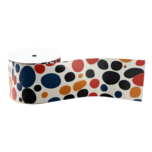 Colourful dots design  grosgrain ribbon (Spool)