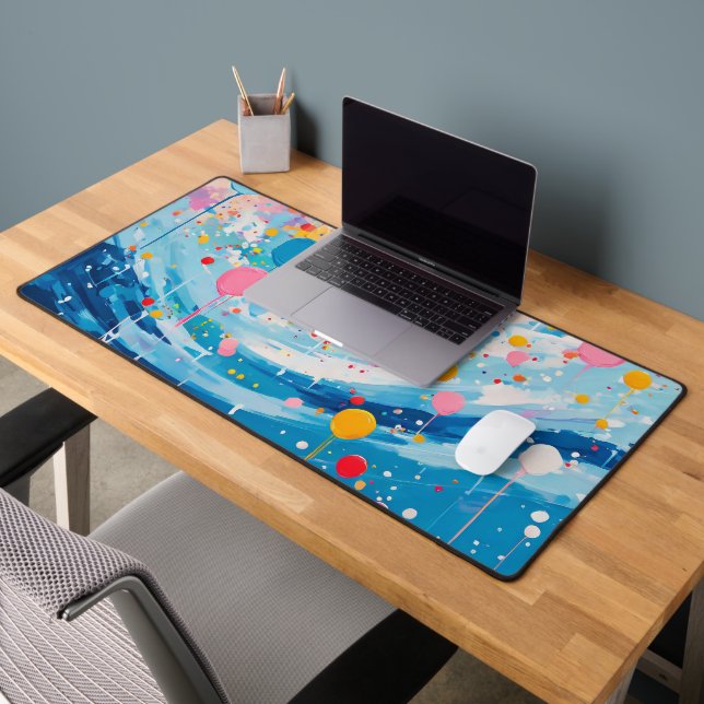 Colourful Dots Drips Splatters Desk Mat (Office 2)