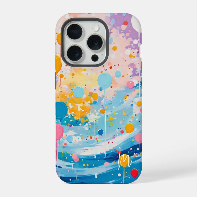 Colourful Dots Drips Splatters iPhone Case (Back)