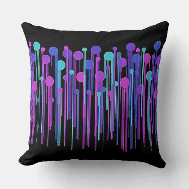 Colourful Dots & Drips Throw Pillow (Front)