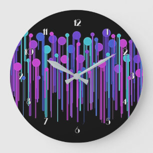 Colourful Dots & Drips Wall Clock