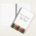 Colourful Dots Elementary Teacher Blank Classroom Planner<br><div class="desc">Organise your school year with the colourful class planner. Decorated with a crayon border and personalised with a modern block font. It's easy to customise with the year and your name. Would also make a great gift for the special teacher in your kids life!</div>