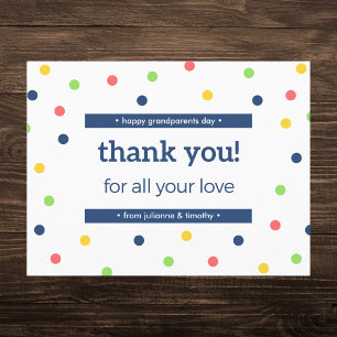 Colourful Dots Happy Grandparents Day Thank You Holiday Postcard
