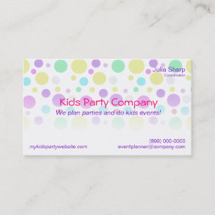 Colourful Dots Kids Party Event Store Business Business Card