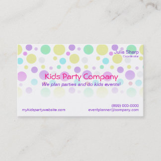 Colourful Dots Kids Party Event Store Business Business Card