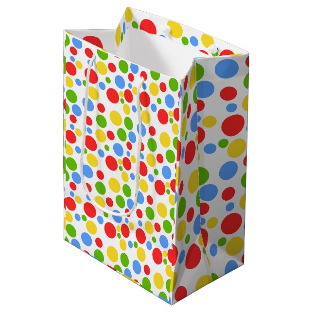 Colourful Dots Medium Gift Bag (Front Angled)