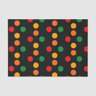 Colourful Dots on Black Retro Mid Century Modern Tissue Paper