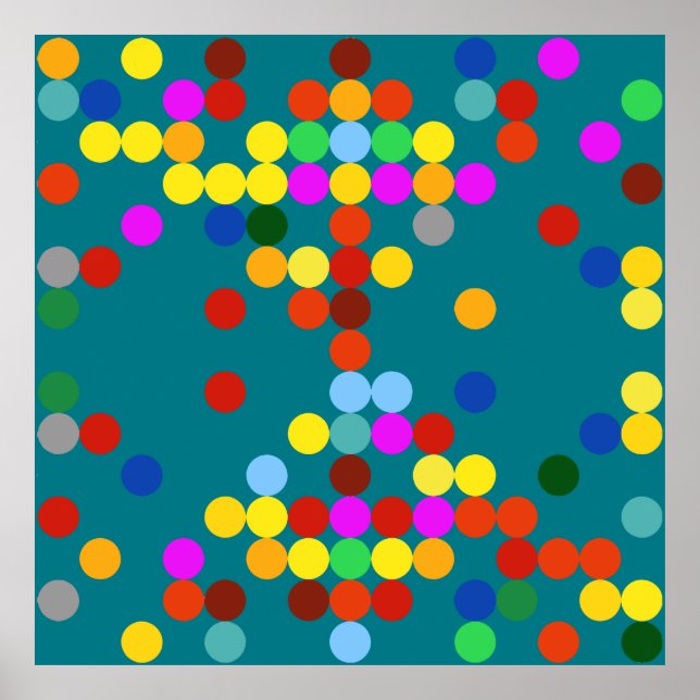 Colourful dots pattern poster (Front)