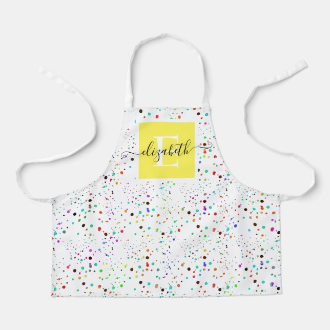 Colourful dots  personalised apron (Front)