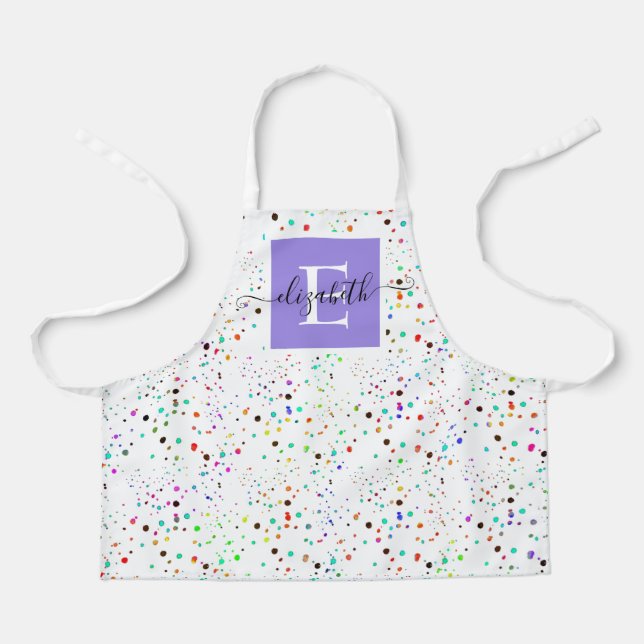 Colourful dots  personalised apron (Front)