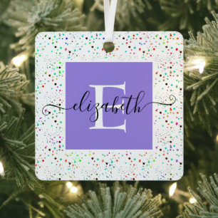 Colourful dots personalised metal tree decoration