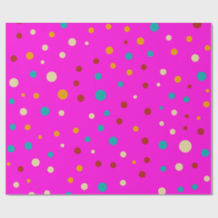 Colourful Dots Pink Wrapping Paper