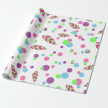 colourful dots with leaves gift wrap