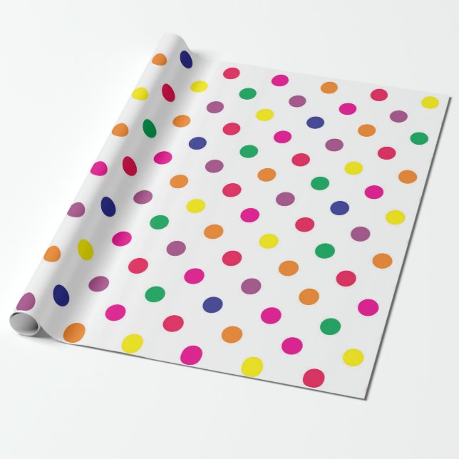 Colourful Dots Wrapping Paper (Unrolled)