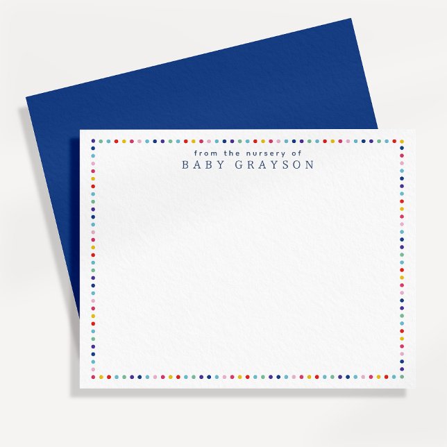 Colourful Dotted Border Nursery Note Card (Creator Uploaded)