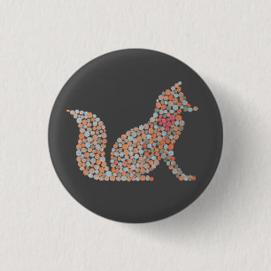 Colourful Dotted Fox 3 Cm Round Badge