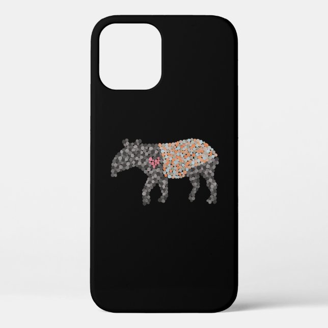 Colourful Dotted Malayan Tapir Case-Mate iPhone Ca Case (Back)