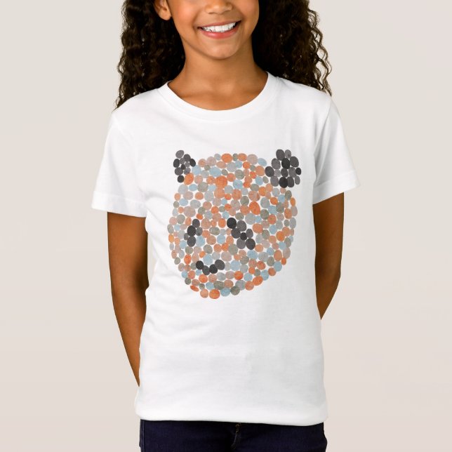 Colourful Dotted Panda Bear T-Shirt (Front)