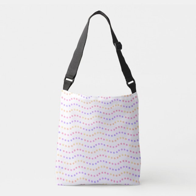 Colourful Dotted Wavy Lines Crossbody Bag (Front)