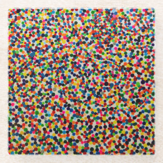 Colourful dotty art coaster