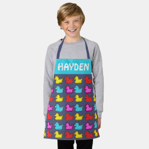 Colourful Dotty Duck Pattern Personalised  Apron