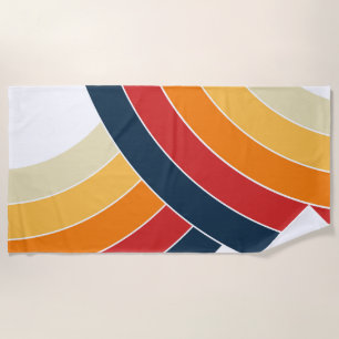 Colourful double arches in retro style beach towel