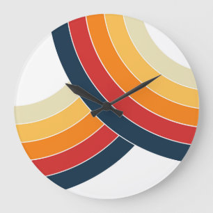 Colourful double arches in retro style large clock