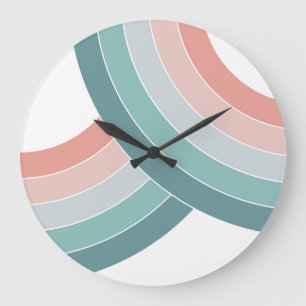Colourful double arches in retro style large clock