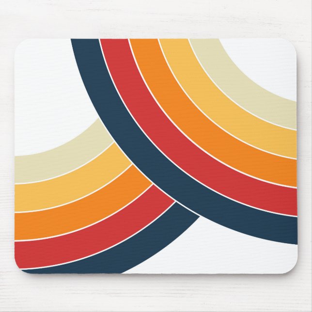 Colourful double arches in retro style mouse mat (Front)