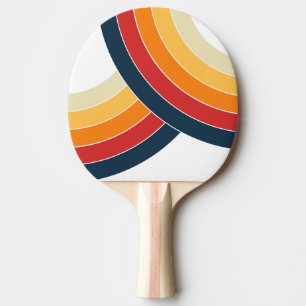 Colourful double arches in retro style ping pong paddle
