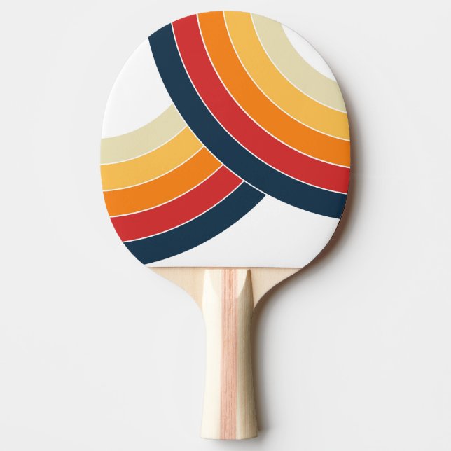 Colourful double arches in retro style ping pong paddle (Front)