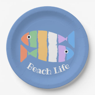 Colourful Double Fish Design Paper Plate