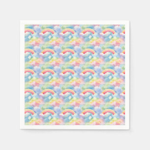 Colourful Double Rainbow and Clouds in the Sky Napkin