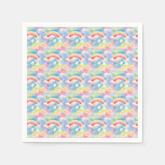 Colourful Double Rainbow and Clouds in the Sky Napkin (Front)