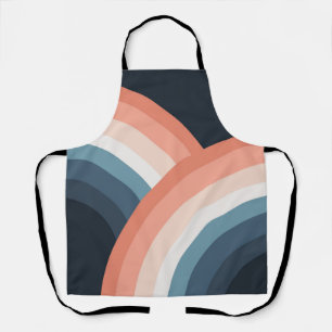 Colourful double retro style rainbow apron