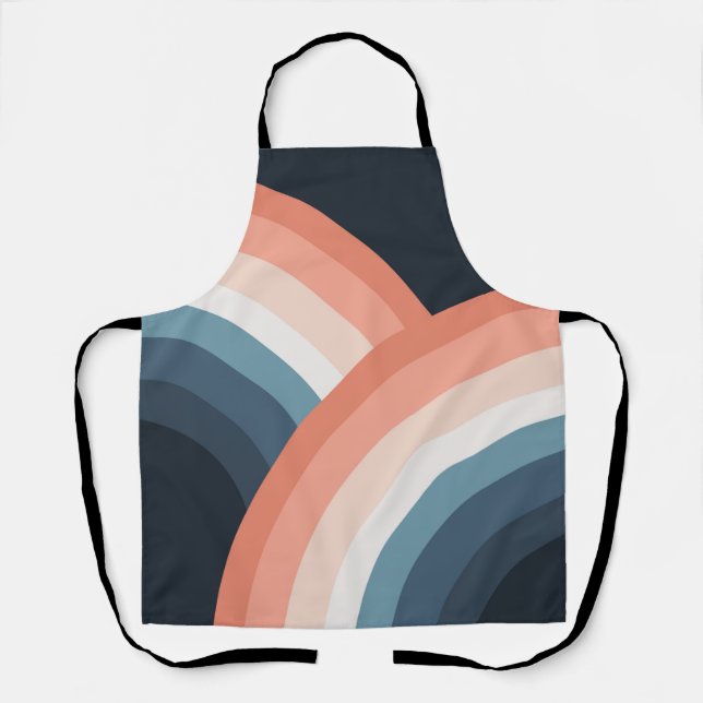 Colourful double retro style rainbow apron (Front)