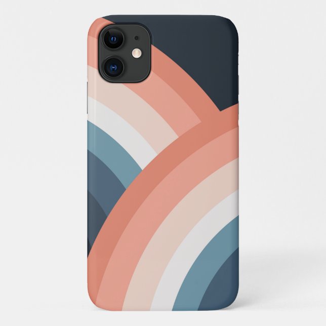 Colourful double retro style rainbow Case-Mate iPhone case (Back)