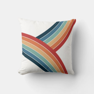 Colourful double retro style rainbow decoration cushion