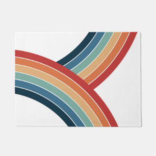 Colourful double retro style rainbow decoration doormat
