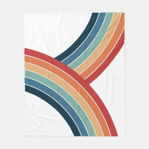 Colourful double retro style rainbow decoration fleece blanket