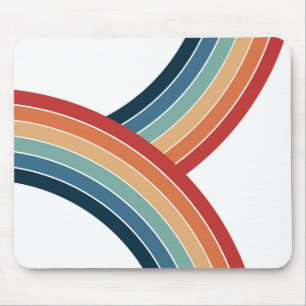 Colourful double retro style rainbow decoration mouse mat