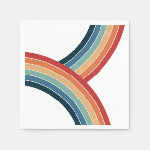 Colourful double retro style rainbow decoration napkin