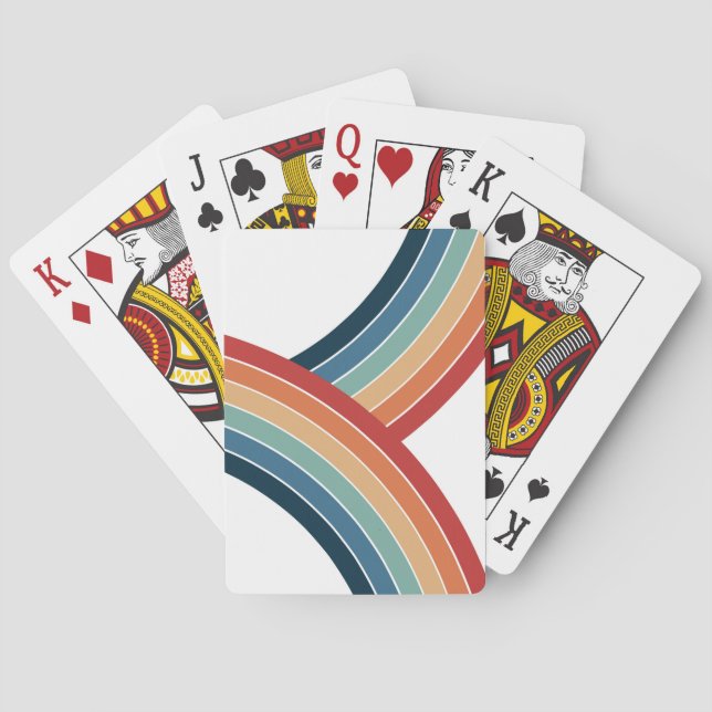 Colourful double retro style rainbow decoration playing cards (Back)
