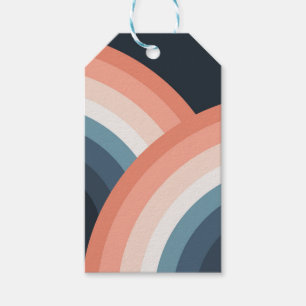 Colourful double retro style rainbow gift tags