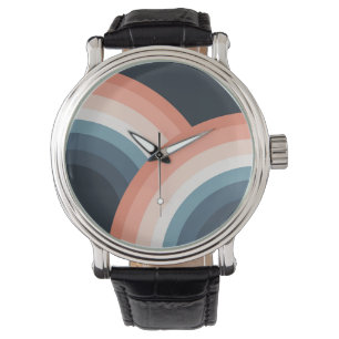 Colourful double retro style rainbow watch