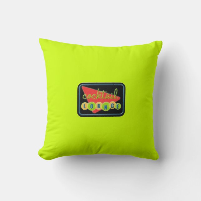 Colourful Double Sided Lime Green Cocktail Lounge Cushion (Front)